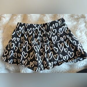 Jumping Beans Heart Print Skort Girls 12M Black & White